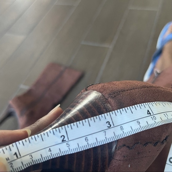 GEORGE Women’s Brown Faux Suede Mid Calf Heeled Western Boots 10 Pointed Toe - Picture 6 of 10